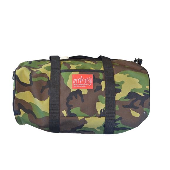 Manhattan Portage "Chelsea" Drum Duffle Bag in Green Camo Print - Picture 2 of 3